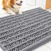 image:imageSmiry Dog Door Mat for Muddy Paws 30x20 Extra Soft Absorbent Chenille Doormat Trap Moisture and Dirt NonSlip Machine Washable Front Door Mat for Indoor Entrance Inside Floor Atlantic BlueGrey