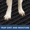 image:imageSmiry Dog Door Mat for Muddy Paws 30x20 Extra Soft Absorbent Chenille Doormat Trap Moisture and Dirt NonSlip Machine Washable Front Door Mat for Indoor Entrance Inside Floor Atlantic BlueBlack