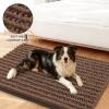 image:imageSmiry Dog Door Mat for Muddy Paws 30x20 Extra Soft Absorbent Chenille Doormat Trap Moisture and Dirt NonSlip Machine Washable Front Door Mat for Indoor Entrance Inside Floor Atlantic BlueMocha
