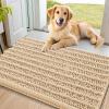 image:imageSmiry Dog Door Mat for Muddy Paws 30x20 Extra Soft Absorbent Chenille Doormat Trap Moisture and Dirt NonSlip Machine Washable Front Door Mat for Indoor Entrance Inside Floor Atlantic BlueBeige