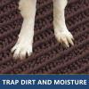 image:imageSmiry Dog Door Mat for Muddy Paws 30x20 Extra Soft Absorbent Chenille Doormat Trap Moisture and Dirt NonSlip Machine Washable Front Door Mat for Indoor Entrance Inside Floor Atlantic BlueBrown