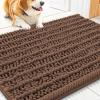 image:imageSmiry Dog Door Mat for Muddy Paws 30x20 Extra Soft Absorbent Chenille Doormat Trap Moisture and Dirt NonSlip Machine Washable Front Door Mat for Indoor Entrance Inside Floor Atlantic BlueMocha