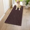 image:imageSmiry Dog Door Mat for Muddy Paws 30x20 Extra Soft Absorbent Chenille Doormat Trap Moisture and Dirt NonSlip Machine Washable Front Door Mat for Indoor Entrance Inside Floor Atlantic BlueBrown