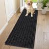 image:imageSmiry Dog Door Mat for Muddy Paws 30x20 Extra Soft Absorbent Chenille Doormat Trap Moisture and Dirt NonSlip Machine Washable Front Door Mat for Indoor Entrance Inside Floor Atlantic BlueBlack