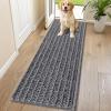 image:imageSmiry Dog Door Mat for Muddy Paws 30x20 Extra Soft Absorbent Chenille Doormat Trap Moisture and Dirt NonSlip Machine Washable Front Door Mat for Indoor Entrance Inside Floor Atlantic BlueDark Grey
