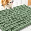 image:imageSmiry Dog Door Mat for Muddy Paws 30x20 Extra Soft Absorbent Chenille Doormat Trap Moisture and Dirt NonSlip Machine Washable Front Door Mat for Indoor Entrance Inside Floor Atlantic BlueOlive Green