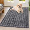 image:imageSmiry Dog Door Mat for Muddy Paws 30x20 Extra Soft Absorbent Chenille Doormat Trap Moisture and Dirt NonSlip Machine Washable Front Door Mat for Indoor Entrance Inside Floor Atlantic BlueDark Grey