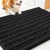 image:imageSmiry Dog Door Mat for Muddy Paws 30x20 Extra Soft Absorbent Chenille Doormat Trap Moisture and Dirt NonSlip Machine Washable Front Door Mat for Indoor Entrance Inside Floor Atlantic BlueBlack