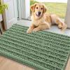 image:imageSmiry Dog Door Mat for Muddy Paws 30x20 Extra Soft Absorbent Chenille Doormat Trap Moisture and Dirt NonSlip Machine Washable Front Door Mat for Indoor Entrance Inside Floor Atlantic BlueOlive Green