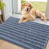image:imageSmiry Dog Door Mat for Muddy Paws 30x20 Extra Soft Absorbent Chenille Doormat Trap Moisture and Dirt NonSlip Machine Washable Front Door Mat for Indoor Entrance Inside Floor Atlantic BlueAiry Blue