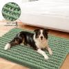 image:imageSmiry Dog Door Mat for Muddy Paws 30x20 Extra Soft Absorbent Chenille Doormat Trap Moisture and Dirt NonSlip Machine Washable Front Door Mat for Indoor Entrance Inside Floor Atlantic BlueOlive Green
