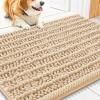 image:imageSmiry Dog Door Mat for Muddy Paws 30x20 Extra Soft Absorbent Chenille Doormat Trap Moisture and Dirt NonSlip Machine Washable Front Door Mat for Indoor Entrance Inside Floor Atlantic BlueBeige