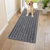 image:imageSmiry Dog Door Mat for Muddy Paws 30x20 Extra Soft Absorbent Chenille Doormat Trap Moisture and Dirt NonSlip Machine Washable Front Door Mat for Indoor Entrance Inside Floor Atlantic BlueDark Grey