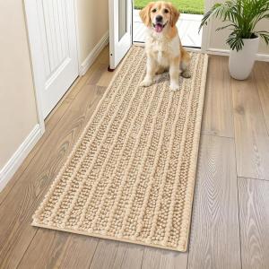 image:imageSmiry Dog Door Mat for Muddy Paws 30x20 Extra Soft Absorbent Chenille Doormat Trap Moisture and Dirt NonSlip Machine Washable Front Door Mat for Indoor Entrance Inside Floor Atlantic BlueBurgundy
