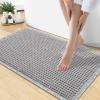 image:imageSmiry Waffle Bath Mat 30x20 Extra Soft Absorbent Bathroom Rugs Non Slip Machine Washable Quick Dry Bath Rugs for Bathroom Floor Tub Shower Home Decor Accessories BrownLight Grey