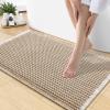 image:imageSmiry Waffle Bath Mat 30x20 Extra Soft Absorbent Bathroom Rugs Non Slip Machine Washable Quick Dry Bath Rugs for Bathroom Floor Tub Shower Home Decor Accessories BrownBrown  Cream
