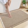 image:imageSmiry Waffle Bath Mat 30x20 Extra Soft Absorbent Bathroom Rugs Non Slip Machine Washable Quick Dry Bath Rugs for Bathroom Floor Tub Shower Home Decor Accessories BrownBrown  Cream