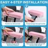 image:imageSmiry Ergonomic Office Chair Armrest Pads Memory Foam Arm Rest Covers NonSlip Armrest Cushion with Adjustable Buckles and Straps Elbow Relief for Desk Gaming amp Wheelchair Pink Set of 2Pink