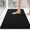 image:imageSmiry Bathroom Rugs 24x16 and Toilet Lid Cover 175x15 Soft and Absorbent Shaggy Bath Mat Machine Washable NonSlip Plush Carpet Runner for Tub Shower and Floor Home DecorBlack