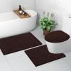 image:imageSmiry Bathroom Rugs UShaped 24x24 and Toilet Lid Cover 175x15 Soft and Absorbent Shaggy Bath Mat Machine Washable NonSlip Plush Carpet Runner for Tub Shower and Floor Home DecorBrown