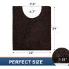 image:imageSmiry Chenille Bathroom Rugs 24x16 and UShaped Toilet Bath Rugs 24x20 Extra Soft and Absorbent Shaggy Bath Mat Machine Washable NonSlip Plush Carpet Brown