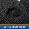 image:imageSmiry Chenille Bathroom Rugs 30x20 and Round 30x30 Extra Soft and Absorbent Shaggy Bath Mat Machine Washable NonSlip Plush Carpet Black