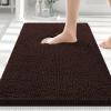 image:imageSmiry Chenille Bathroom Rugs 30x20 and Round 30x30 Extra Soft and Absorbent Shaggy Bath Mat Machine Washable NonSlip Plush Carpet Brown