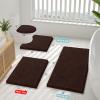 image:imageSmiry Chenille Bathroom Rugs 30x20 and Round 30x30 Extra Soft and Absorbent Shaggy Bath Mat Machine Washable NonSlip Plush Carpet Brown
