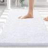 image:imageSmiry Chenille Bathroom Rugs 30x20 and Round 30x30 Extra Soft and Absorbent Shaggy Bath Mat Machine Washable NonSlip Plush Carpet White