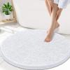 image:imageSmiry Chenille Bathroom Rugs 30x20 and Round 30x30 Extra Soft and Absorbent Shaggy Bath Mat Machine Washable NonSlip Plush Carpet White