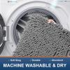 image:imageSmiry Chenille Bathroom Rugs 30x2024x16 Extra Soft and Absorbent Shaggy Bath Mat Machine Washable NonSlip Plush Carpet Dark Grey