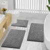 image:imageSmiry Chenille Bathroom Rugs 30x2024x16 Extra Soft and Absorbent Shaggy Bath Mat Machine Washable NonSlip Plush Carpet Dark Grey