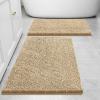 image:imageSmiry Chenille Bathroom Rugs 30x2024x16 and UShaped Toilet Bath Rugs 24x20 Extra Soft and Absorbent Shaggy Bath Mat Machine Washable NonSlip Plush Carpet Beige