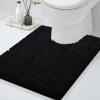 image:imageSmiry Chenille Bathroom Rugs 36x2430x20 and UShaped Toilet Bath Rugs 24x20 Extra Soft and Absorbent Shaggy Bath Mat Machine Washable NonSlip Plush Carpet Black