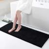 image:imageSmiry Chenille Bathroom Rugs 47x17 and UShaped Toilet Bath Rugs 24x20 Extra Soft and Absorbent Shaggy Bath Mat Machine Washable NonSlip Plush Carpet Black