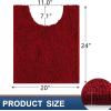 image:imageSmiry Christmas Luxury Chenille Toilet Rugs UShaped 24x20 and Holly Patterns Tablecloth 60x84 Inch Red
