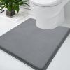image:imageSmiry Memory Foam Bath Mat 24x16 and 24x20 UShaped Toilet Extra Soft Absorbent Bathroom Rugs Non Slip Bath Rug Runner for Shower Bathroom Floors Dark Grey