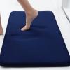 image:imageSmiry Memory Foam Bath Mat Set 24x16 and 30x20 Navy Blue Super Soft Absorbent Bathroom Rugs Non Slip Bath Rug Runner for Shower Bathroom Floors