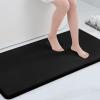 image:imageSmiry Memory Foam Bath Mat Set 30x20 47x24 Super Soft Absorbent Bathroom Rugs Non Slip Bath Rug Runner for Bathroom Floors Black