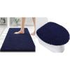 image:imageSmiry Bathroom Rugs 24x16 and Toilet Lid Cover 175x15 Soft and Absorbent Bath Mat Machine Washable NonSlip Plush Carpet Runner for Tub Shower and Floor Home DecorNavy Blue