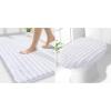 image:imageSmiry Bathroom Rugs 30x20 and Toilet Lid Cover 175x15 Soft and Absorbent Bath Mat Machine Washable NonSlip Plush Carpet Runner for Tub Shower and Floor Home DecorWhite