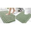 image:imageSmiry Bathroom Rugs Mat Set 2 Piece 30X20UShaped 24x20 Extra Soft Absorbent Non Slip Rubber Backing Machine Washable Quick Dry Chenille Bath Rug Set for Tub Shower and FloorSage Green