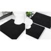 image:imageSmiry Chenille Bathroom Rugs 24x16 and UShaped Toilet Bath Rugs 20x2024x20 Extra Soft and Absorbent Shaggy Bath Mat Machine Washable NonSlip Plush Carpet Black