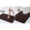 image:imageSmiry Chenille Bathroom Rugs 24x16 and UShaped Toilet Bath Rugs 24x20 Extra Soft and Absorbent Shaggy Bath Mat Machine Washable NonSlip Plush Carpet Brown