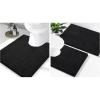 image:imageSmiry Chenille Bathroom Rugs 24x16 and UShaped Toilet Bath Rugs 24x2024x20 Extra Soft and Absorbent Shaggy Bath Mat Machine Washable NonSlip Plush Carpet Black