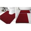 image:imageSmiry Chenille Bathroom Rugs 30x2024x16 and UShaped Toilet Bath Rugs 24x20 Extra Soft and Absorbent Shaggy Bath Mat Machine Washable NonSlip Plush Carpet Burgundy