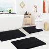 image:imageSmiry Chenille Bathroom Rugs 36x2430x20 and UShaped Toilet Bath Rugs 24x20 Extra Soft and Absorbent Shaggy Bath Mat Machine Washable NonSlip Plush Carpet Black