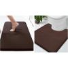 image:imageSmiry Memory Foam Bath Mat 24x16 and UShaped Toilet Bathroom Rugs 20x20Super Soft Absorbent Bathroom Rugs Non Slip Bath Rug Runner for Bathroom Floors Brown