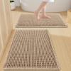 image:imageSmiry Waffle Bathroom Rugs Set of 2 Boho Bath Rugs Non Slip Machine Washable Super Absorbent Bath Mats Set for Tub Shower and Floor 30x2024x16 BrownBrown