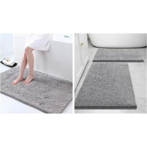 image:imageSmiry Bathroom Rugs and Mats Set of 3 Non Slip Absorbent Shaggy Bath Rug for Tub Shower and Bath Room 24x 1630 x 2036x24 Grey